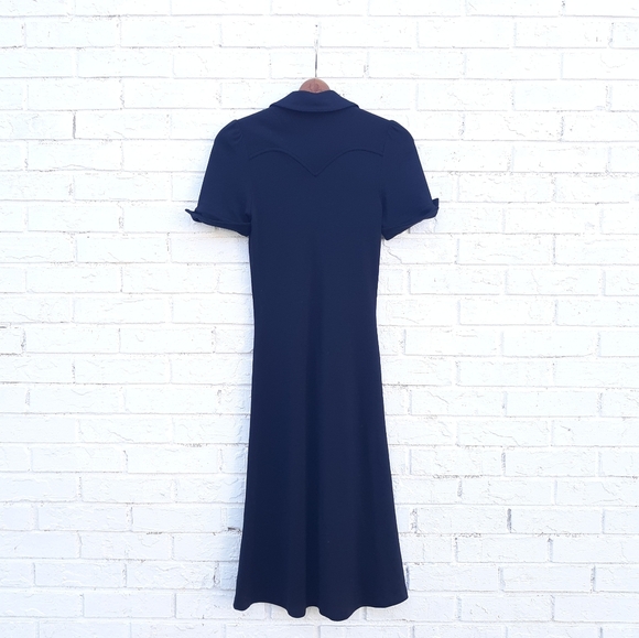 Diane Von Furstenberg Wool Shirt Dress Black - Picture 8 of 10